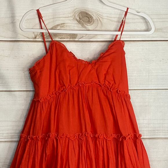 Fashion Nova Orange Sleeveless Tiered Dress Size Small - Picture 2 of 7